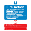 Fire Action Sign - 200 x 250 x 1mm