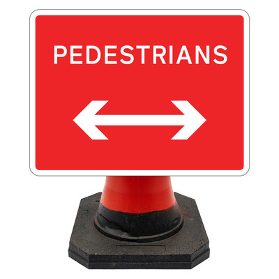 Hangman Sign Plate - Pedestrian Arrrow Reversible - 600 x 450mm