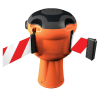 Skipper Retractable Orange Cone Topper - Red / White Tape - 9 Metres