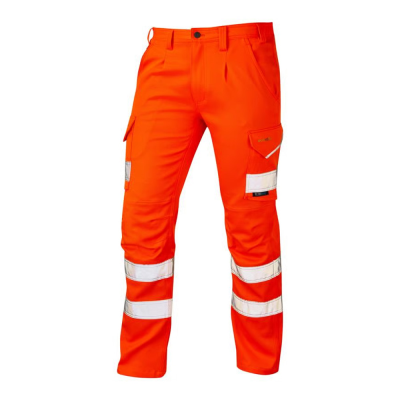 Leo Kingford Rail Hi-Vis Orange Cargo Trousers - Short Leg / 28"