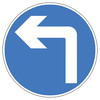 Jazz Circle Sign Plate 300mm Centres - Left Turn Ahead - 750mm