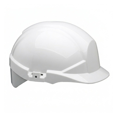 Centurion Reflex Vented Wheel Ratchet Safety Helmet - White / Silver