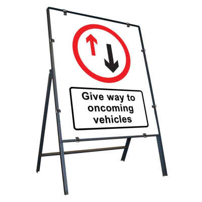 Jazz Sign Complete Clipped - Give Way To Oncoming Vehicles - 800 x 900mm