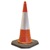 Master Orange Traffic Cone with D2 Sleeve - 2 Part - 1 Metre