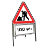 Jazz Triangle Sign Complete Riveted - Man at Work & 100yds Supp - 750mm