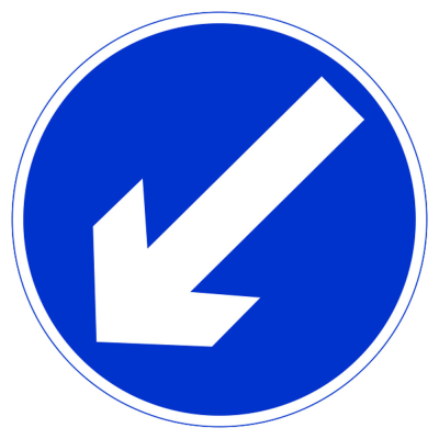 Jazz Circle Sign Plate 300mm Centres - Blue Arrow Reversible - 900mm