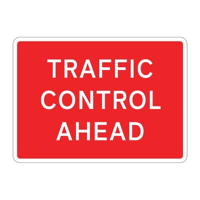 Bilingual Jazz Sign Plate 300mm Centres - Traffic Control Ahead - 1050 x 750mm