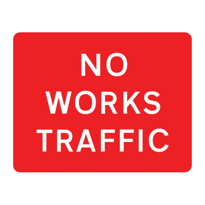 Jazz Sign Plate - No Works Traffic - 1050 x 750 x 2mm