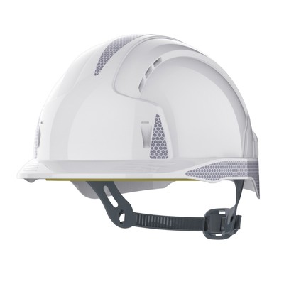 JSP EVOLite CR2 Reflective Vented Slip Ratchet Safety Helmet - White