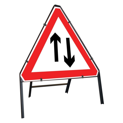 Jazz Triangle Sign Complete Clipped - Two Way Traffic - 750mm