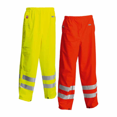 Lyngsoe FR-LR52 FR AS Waterproof Hi-Vis Rain Trousers - Yellow / S
