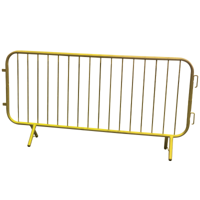 2.3m YELLOW RAL 1023 Pedestrian Barrier c/w FIXED Feet