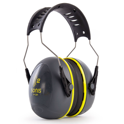 JSP Sonis 2 Adjustable Ear Defenders Dark Grey / Yellow - 31dB SNR