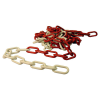 Chain Plastic 8mm Red & White (25 Metre Roll)