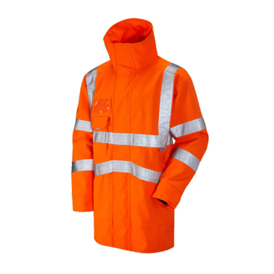Leo Clovelly 15K Waterproof Breathable Rail Hi-Vis Orange Anorak - XL