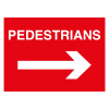Jazz Sign Plate 300mm Centres - Pedestrians Arrow Right - 600 x 450mm