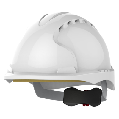 JSP EVO3 Wheel Ratchet Micro Peak Vented Safety Helmet - White