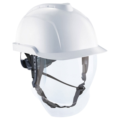 MSA V-Gard 950 Helmet with Integrated Face Shield - White