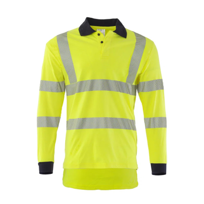 Q-Flame FR AS Arc 4kA Hi-Vis Long Sleeve Yellow Polo Shirt - S
