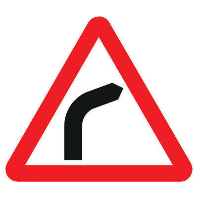 Jazz Triangle Sign Plate 300mm Centres - Bend Ahead - 750mm