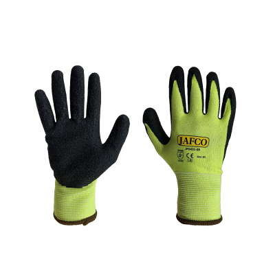 Jafco Neon Latex Palm Coated Yellow Safety Gloves - Cut Level C