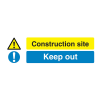 Construction Site Keep Out Sign - 600 x 200 x 1mm