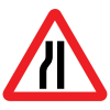 Jazz Triangle Sign Plate - Road Narrows N/Side - 1200 x 2mm