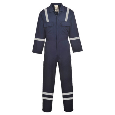 Q-Flame Boiler FR AS Navy Coverall with Reflective Bands