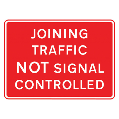 Jazz Sign Plate 300mm Centres - Joining Traffic Not Signal Controlled - 1050 x 750mm