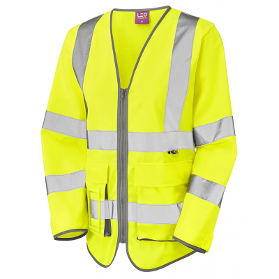 Leo Beaworthy Women's EcoViz Hi-Vis Superior Long Sleeve Waistcoat - Yellow