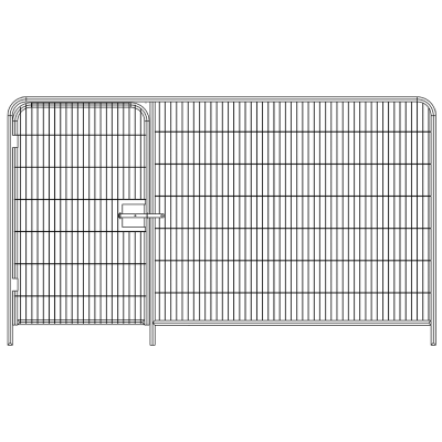 Heras Round Top Fencing with Built-In Pedestrian Gate 