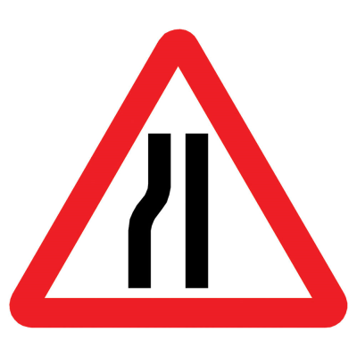 Jazz Triangle Sign Plate 300mm Centres - Road Narrows N/Side - 900mm