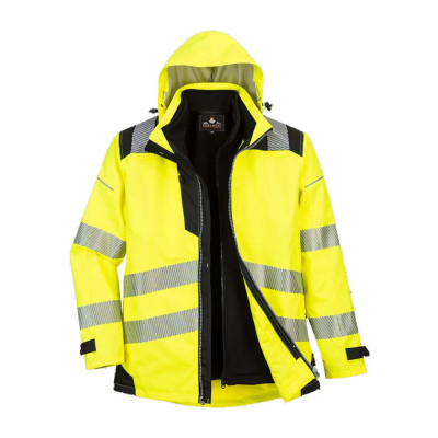 Portwest PW365 Waterproof Hi-Vis Yellow/Black 3-in-1 Jacket - S