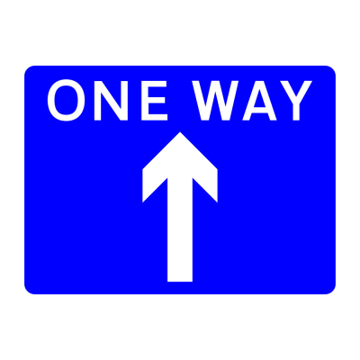 Jazz Sign Plate 300mm Centres - One Way Arrow North - 600 x 450mm