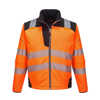 Portwest T402 Rail Hi-Vis Orange/Black Softshell Jacket - M