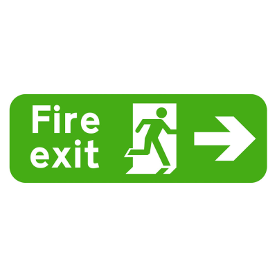 Photoluminescent Fire Exit Right Sign - 600 x 200mm