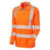 Leo Pollyfield Women's Hi-Vis Coolviz Plus Long Sleeve Polo Shirt - Orange