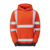 Leo Goodleigh Rail Hi-Vis Hooded Orange Sweatshirt - S