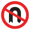 Jazz Circle Sign Plate 300mm Centres - No U Turn - 750mm