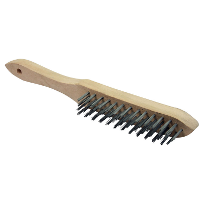Wire Brush 4 Row with Wooden Handle
