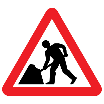 Jazz Triangle Sign Plate 300mm Centres - Man at Work - 900mm