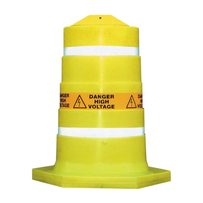 Danger High Voltage Traffic Bollard - 1.17 Metres