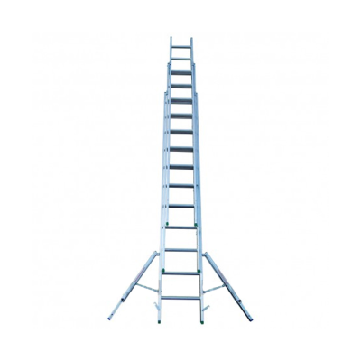 Triple Section Aluminium Extension Ladder - 3 x 9 D Rungs - 5.91 Metres