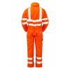 Pulsar PR505 Recycled Waterproof Breathable Rail Hi-Vis Orange Coverall - XL
