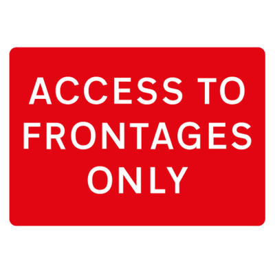 Jazz Sign Plate 300mm Centres - Access To Frontages Only - 1050 x 750mm