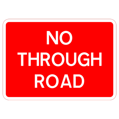 Jazz Sign Plate 300mm Centres - No Through Road - 1050 x 750mm