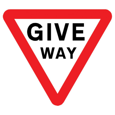 Jazz Triangle Sign Plate 300mm Centres - Give Way Inverted - 900mm