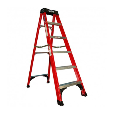 Superglas Red Insulated Step Ladders - 6 Treads - 1.659 Metres