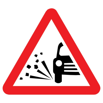 Jazz Triangle Sign Plate - Loose Chippings - 1200 x 2mm