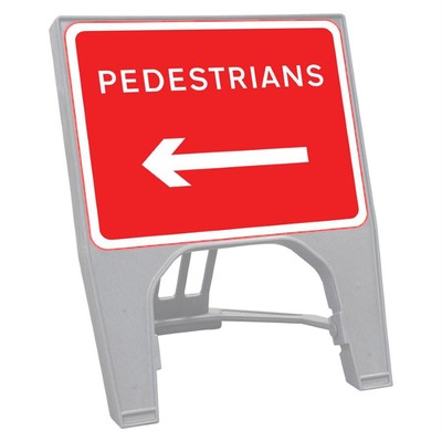 Q-Sign Face Only - Pedestrians Arrow Left - 600 x 450mm